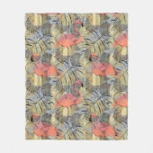 Flamingos auf abstraktem Hintergrund. Fleecedecke (Vorderseite)