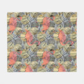 Flamingos auf abstraktem Hintergrund. Fleecedecke (Vorderseite (Horizontal))