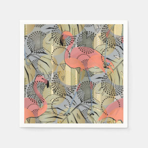 Flamingos auf abstraktem Hintergrund. Serviette