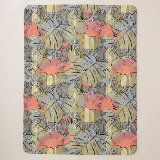 Flamingos auf abstraktem Hintergrund. Sherpadecke (Vorderseite)
