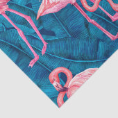 Flamingos auf blauen Bananen-Blätter Seidenpapier (Ausschnitt)