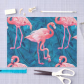 Flamingos auf blauen Bananen-Blätter Seidenpapier (Handwerk)