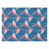 Flamingos auf blauen Bananen-Blätter Tischdecke (Vorderseite (Horizontal))