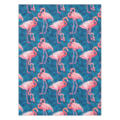 Flamingos auf blauen Bananen-Blätter Tischdecke (Vorderseite)