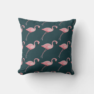 Flamingos auf blauen, Vintagen, nahtlosen Mustern. Kissen