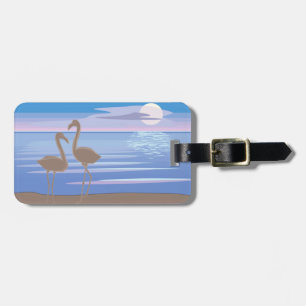 Flamingos auf dem Beach Luggage Tag Gepäckanhänger
