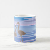 Flamingos auf dem Strand - Miami Kaffeetasse (Mittel)