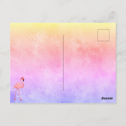 Flamingos auf der Parade Postkarte (Rückseite)