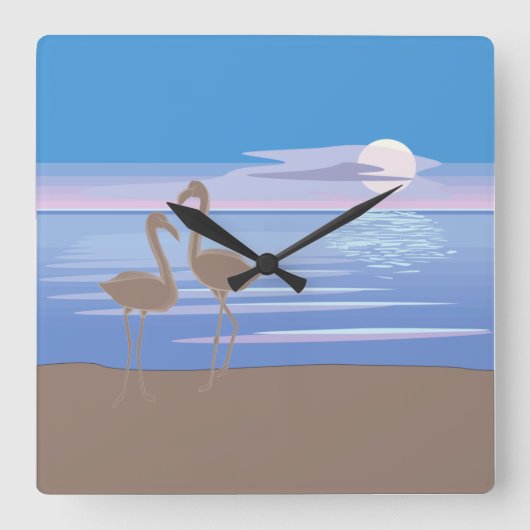 Flamingos auf der Uhr am Beach Square (Vorderseite)