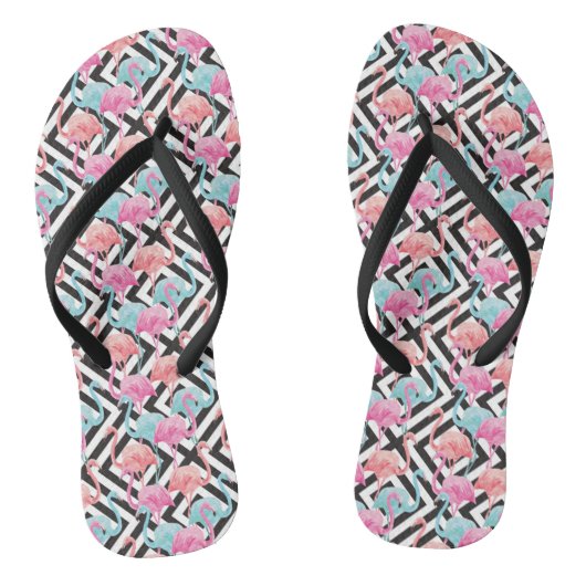 Flamingos auf feinem Design-Muster Badesandalen (Fußbett)