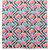 Flamingos auf feinem Design-Muster Duschvorhang (Vorderseite)