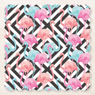 Flamingos auf feinem Design-Muster Untersetzer