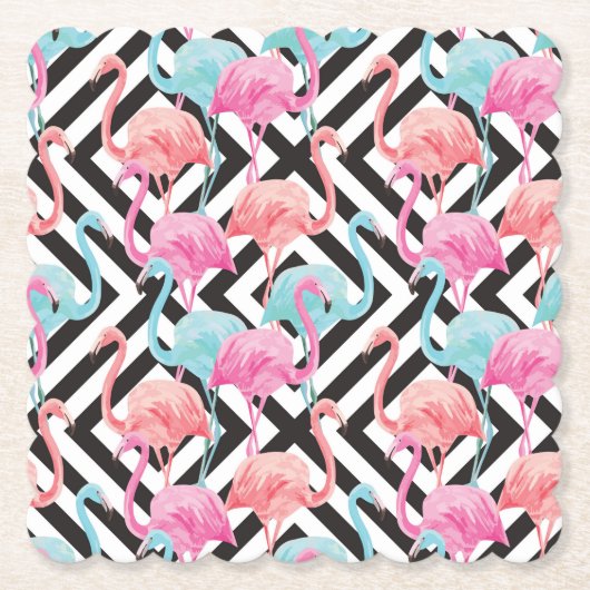 Flamingos auf feinem Design-Muster Untersetzer (Vorderseite)