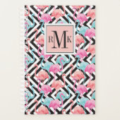 Flamingos auf kühlen Designmustern Planer (Vorderseite)