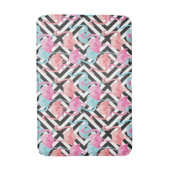 Flamingos auf mutigem Entwurfs-Muster Badematte (Vorderseite Vertikal)