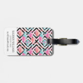 Flamingos auf mutigem Entwurfs-Muster Gepäckanhänger (Rückseite horizontal)