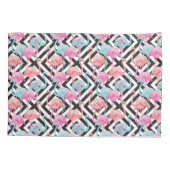 Flamingos auf mutigem Entwurfs-Muster Kissenbezug (Rückseite-Links)