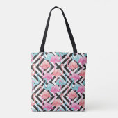 Flamingos auf mutigem Entwurfs-Muster Tasche (Rückseite)