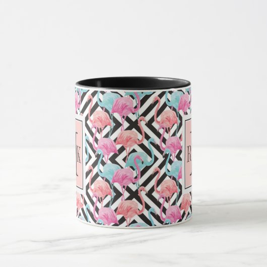 Flamingos auf mutigem Entwurfs-Muster Tasse (Zentrum)