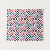 Flamingos auf mutigem Entwurfs-Muster Wandteppich (Vorderseite (Horizontal))