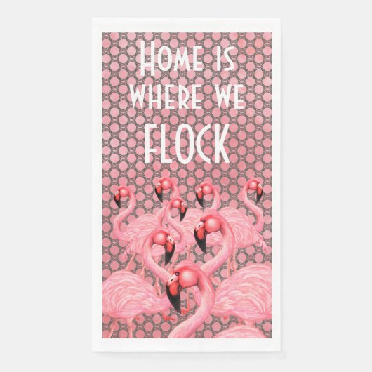 Flamingos auf Parade Serviette (Vorderseite)