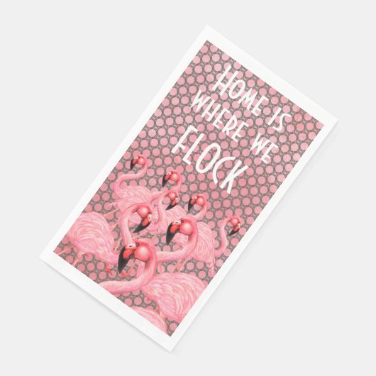 Flamingos auf Parade Serviette (Ecke)