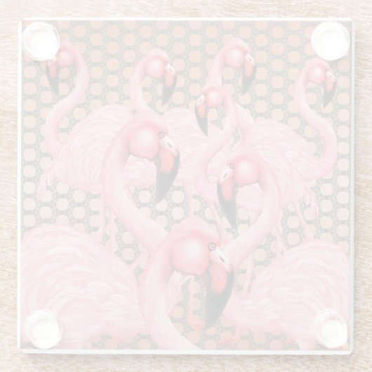 Flamingos auf Parade Untersetzer (Rückseite)