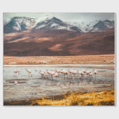 FLAMINGOS AUF WASSERKÖRPER GESCHENKPAPIER (Flach)