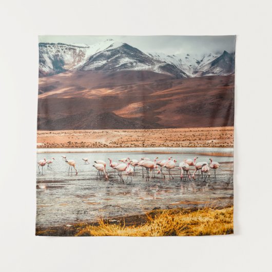 FLAMINGOS AUF WASSERKÖRPER WANDTEPPICH (Vorderseite)