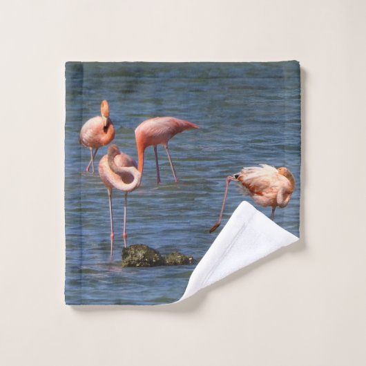 Flamingos Badhandtuch Set (Waschlappen)