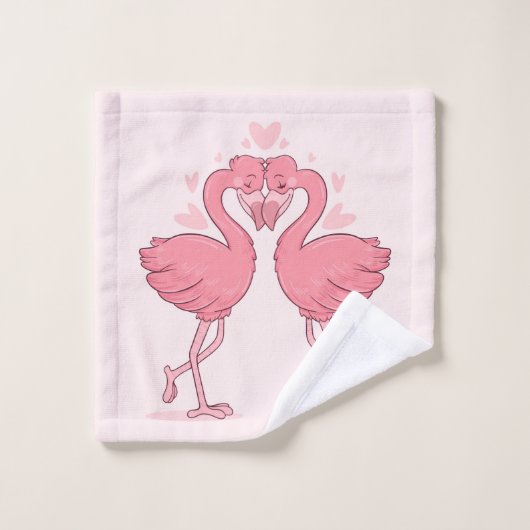 Flamingos Badhandtuch Set (Waschlappen)