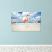 Flamingos Beach Aruba Leinwanddruck (Insitu (Holzboden))