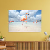 Flamingos Beach Aruba Leinwanddruck (Insitu (Wohnzimmer))