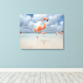 Flamingos Beach Aruba Leinwanddruck (Insitu (Holzboden))