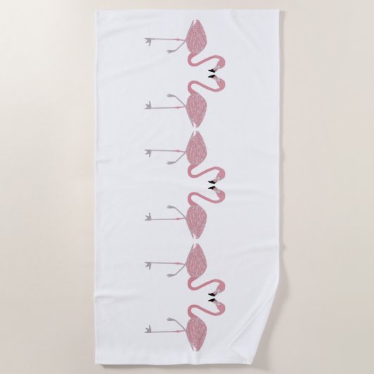 Flamingos Beach Handtuch (Vorderseite)