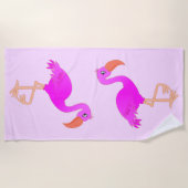 Flamingos Beach Handtuch (Vorderseite)