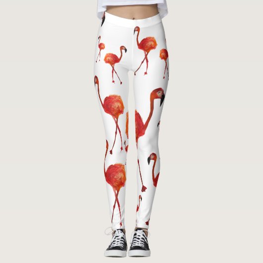 Flamingos, benutzerdefinierte Leggings Flamingo (Vorderseite)