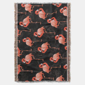 Flamingos Birds: Vintages Textildesign Decke (Vorderseite Vertikal)