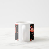Flamingos Birds: Vintages Textildesign Espressotasse (Rückseite)