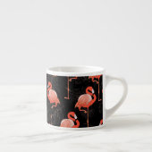 Flamingos Birds: Vintages Textildesign Espressotasse (Rechts)