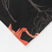 Flamingos Birds: Vintages Textildesign Fleecedecke (Ecke)