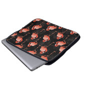 Flamingos Birds: Vintages Textildesign Laptopschutzhülle (Vorne Knopf)