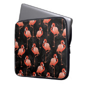 Flamingos Birds: Vintages Textildesign Laptopschutzhülle (Vorderseite Links)