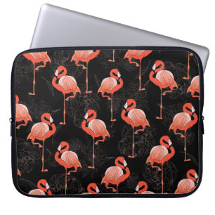 Flamingos Birds: Vintages Textildesign Laptopschutzhülle