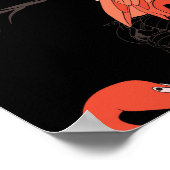 Flamingos Birds: Vintages Textildesign Poster (Ecke)
