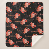 Flamingos Birds: Vintages Textildesign Sherpadecke (Vorderseite)