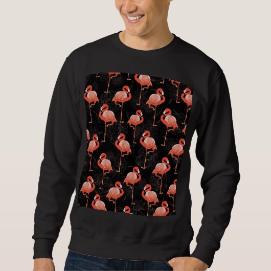 Flamingos Birds: Vintages Textildesign Sweatshirt (Vorderseite)