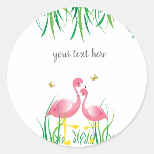 Flamingos Birthday Sticker (Vorderseite)