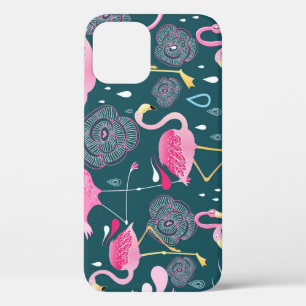 Flamingos Blume: Dunkle Grafik nahtlos. Case-Mate iPhone Hülle