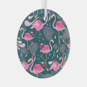 Flamingos Blume: Dunkle Grafik nahtlos. Ornament Aus Glas (Vorderseite Rechts)